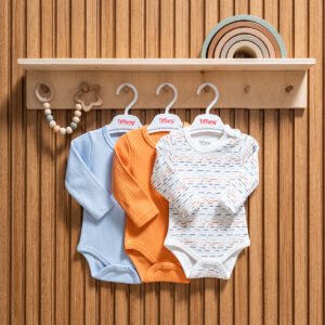 Erkek  Bebek Striped 3’lü Body