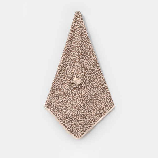 KIZ BEBEK 80*90 CM LEOPARLI WAFFLE BATTANİYE |  BEJ | %100 Pamuk