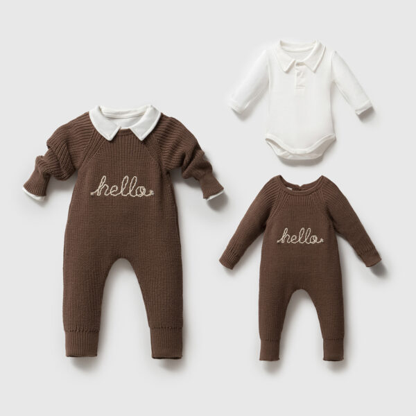 Erkek Bebek Hello Nakışlı Tulum - Görsel 3